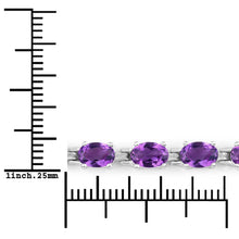 Load image into Gallery viewer, Natural Purple Amethyst Silver Tennis Bracelet Womens