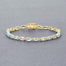 Load image into Gallery viewer, Silver Blue Topaz Bracelet