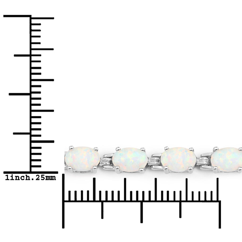 Genuine Created Opal Tennis Bracelet