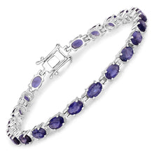 Load image into Gallery viewer, Genuine Iolite Silver Tennis Bracelet