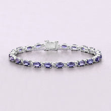 Load image into Gallery viewer, Genuine Iolite Silver Tennis Bracelet
