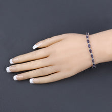 Load image into Gallery viewer, Genuine Iolite Silver Tennis Bracelet