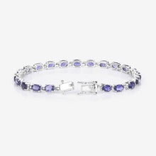 Load image into Gallery viewer, Genuine Iolite Silver Tennis Bracelet