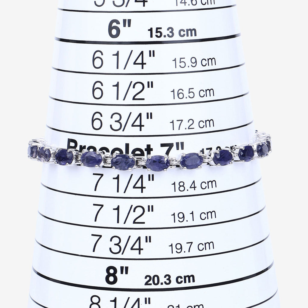 Genuine Iolite Silver Tennis Bracelet