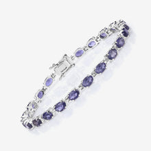 Load image into Gallery viewer, Genuine Iolite Silver Tennis Bracelet