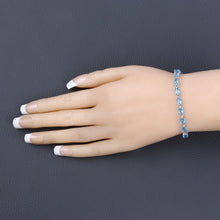 Load image into Gallery viewer, Genuine Swiss Blue Topaz Tennis Bracelet Silver