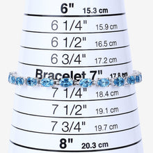 Load image into Gallery viewer, Genuine Swiss Blue Topaz Tennis Bracelet Silver