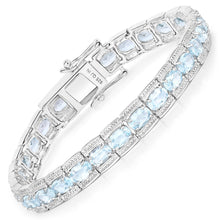 Load image into Gallery viewer, Genuine Blue Topaz Tennis Bracelet