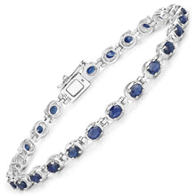 Load image into Gallery viewer, Genuine Blue Sapphire Tennis Bracelet