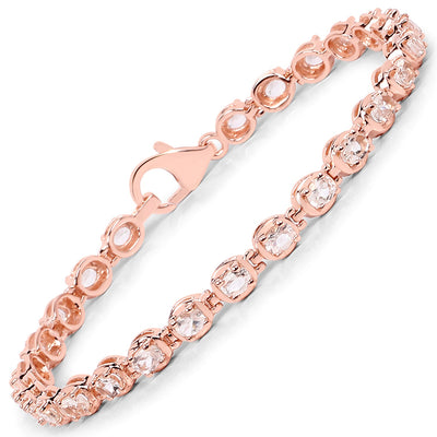Genuine Pink Morganite Tennis Bracelet