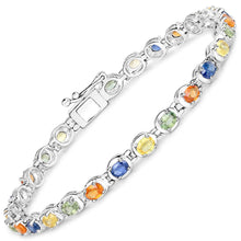 Load image into Gallery viewer, Genuine Multi Sapphire Tennis Bracelet