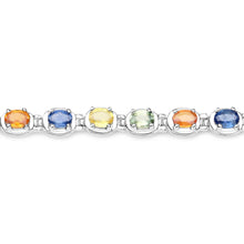 Load image into Gallery viewer, Genuine Multi Sapphire Tennis Bracelet