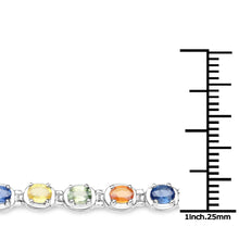 Load image into Gallery viewer, Genuine Multi Sapphire Tennis Bracelet