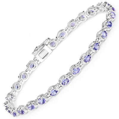 Genuine Tanzanite Tennis Silver Bracelet