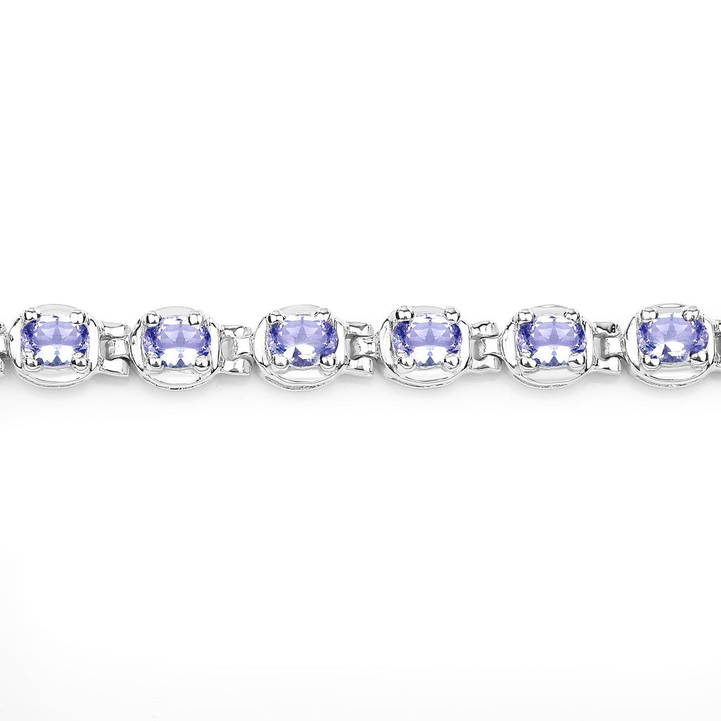 Genuine Tanzanite Tennis Silver Bracelet