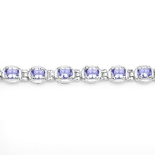 Load image into Gallery viewer, Genuine Tanzanite Tennis Silver Bracelet