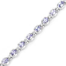 Load image into Gallery viewer, Genuine Tanzanite Tennis Silver Bracelet