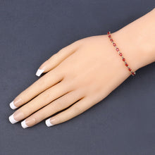 Load image into Gallery viewer, 14K Gold Genuine Orange Sapphire Tennis Bracelet