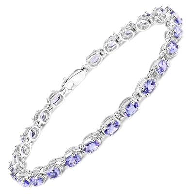 Genuine Purple Tanzanite Tennis Bracelet Silver