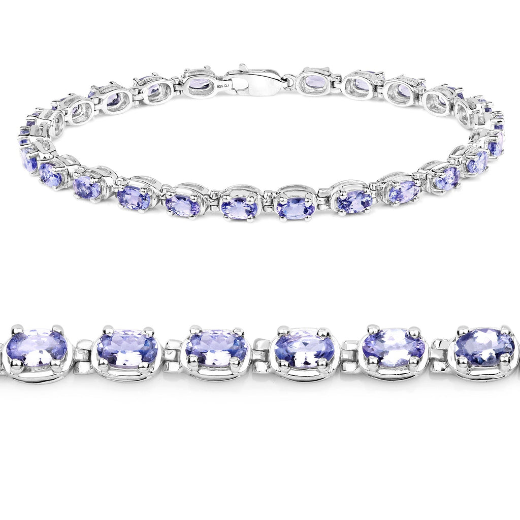 Genuine Purple Tanzanite Tennis Bracelet Silver