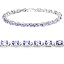 Load image into Gallery viewer, Genuine Purple Tanzanite Tennis Bracelet Silver