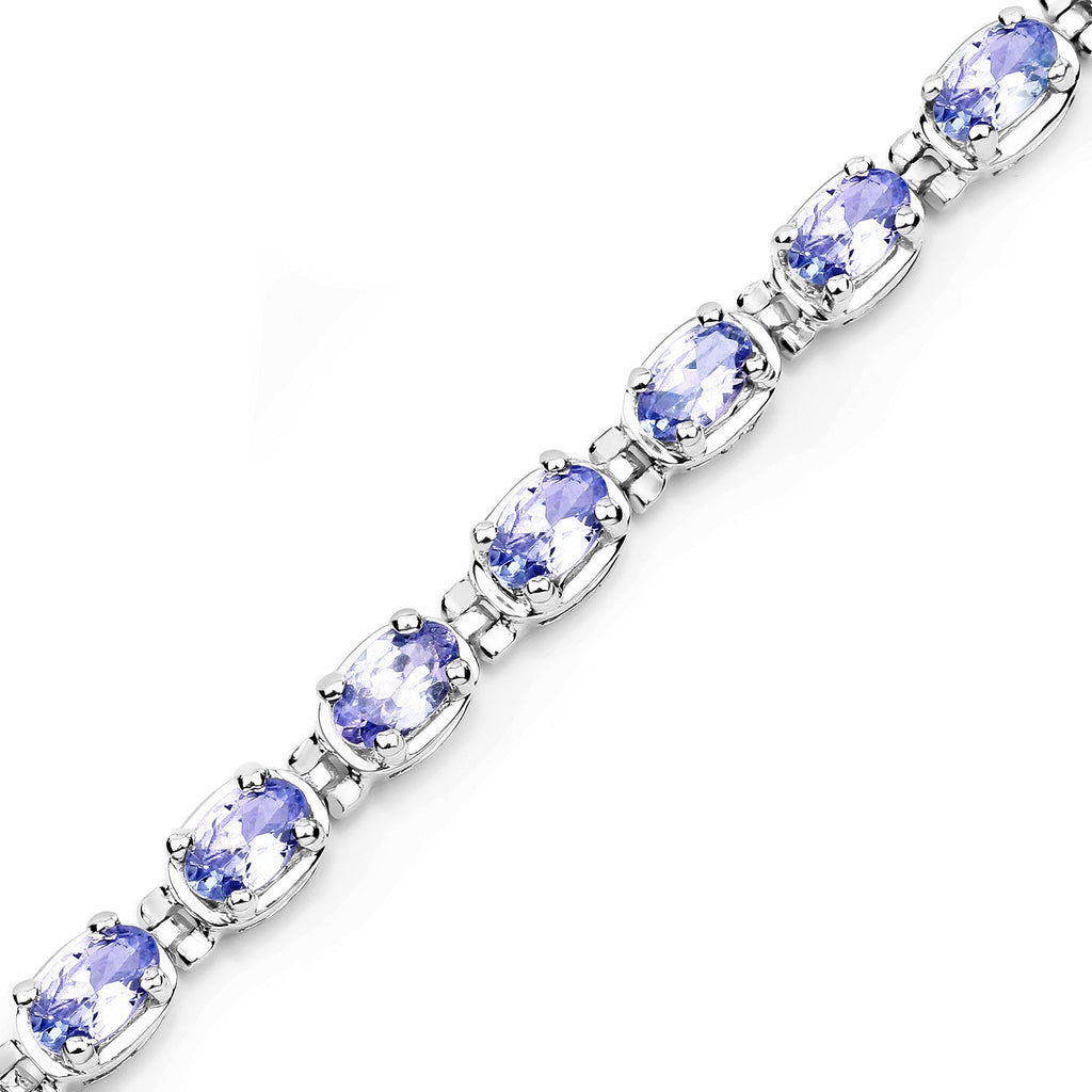 Genuine Purple Tanzanite Tennis Bracelet Silver