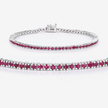 Load image into Gallery viewer, Genuine Pink Ruby Tennis Bracelet