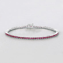 Load image into Gallery viewer, Genuine Pink Ruby Tennis Bracelet