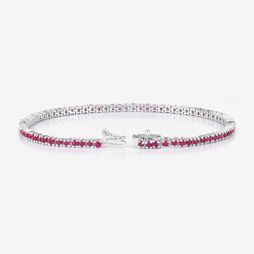 Genuine Pink Ruby Tennis Bracelet