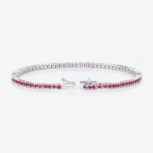 Load image into Gallery viewer, Genuine Pink Ruby Tennis Bracelet