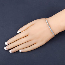 Load image into Gallery viewer, Genuine Aquamarine and White Topaz Bolo Bracelet