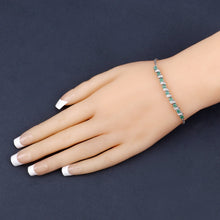 Load image into Gallery viewer, Genuine Emerald and White Topaz Bolo Bracelet