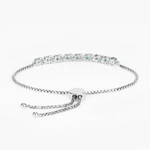 Load image into Gallery viewer, Genuine Emerald and White Topaz Bolo Bracelet