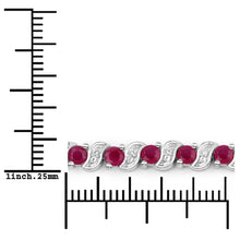 Load image into Gallery viewer, Genuine Ruby and White Topaz Bolo Bracelet
