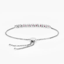 Load image into Gallery viewer, Genuine Ruby and White Topaz Bolo Bracelet
