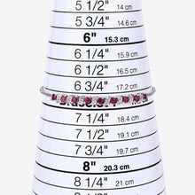 Load image into Gallery viewer, Genuine Ruby and White Topaz Bolo Bracelet