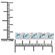 Load image into Gallery viewer, Genuine Swiss Blue Topaz and White Topaz Bolo Bracelet
