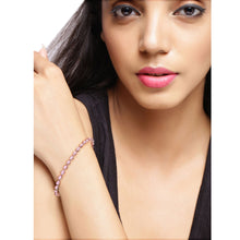 Load image into Gallery viewer, Genuine 10K Rose Gold Morganite Tennis Bracelet