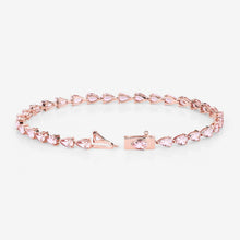 Load image into Gallery viewer, Genuine 10K Rose Gold Morganite Tennis Bracelet