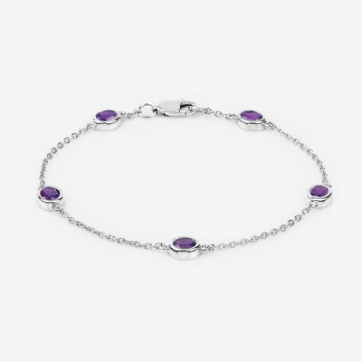 Genuine Purple Amethyst By The Yard Bracelet