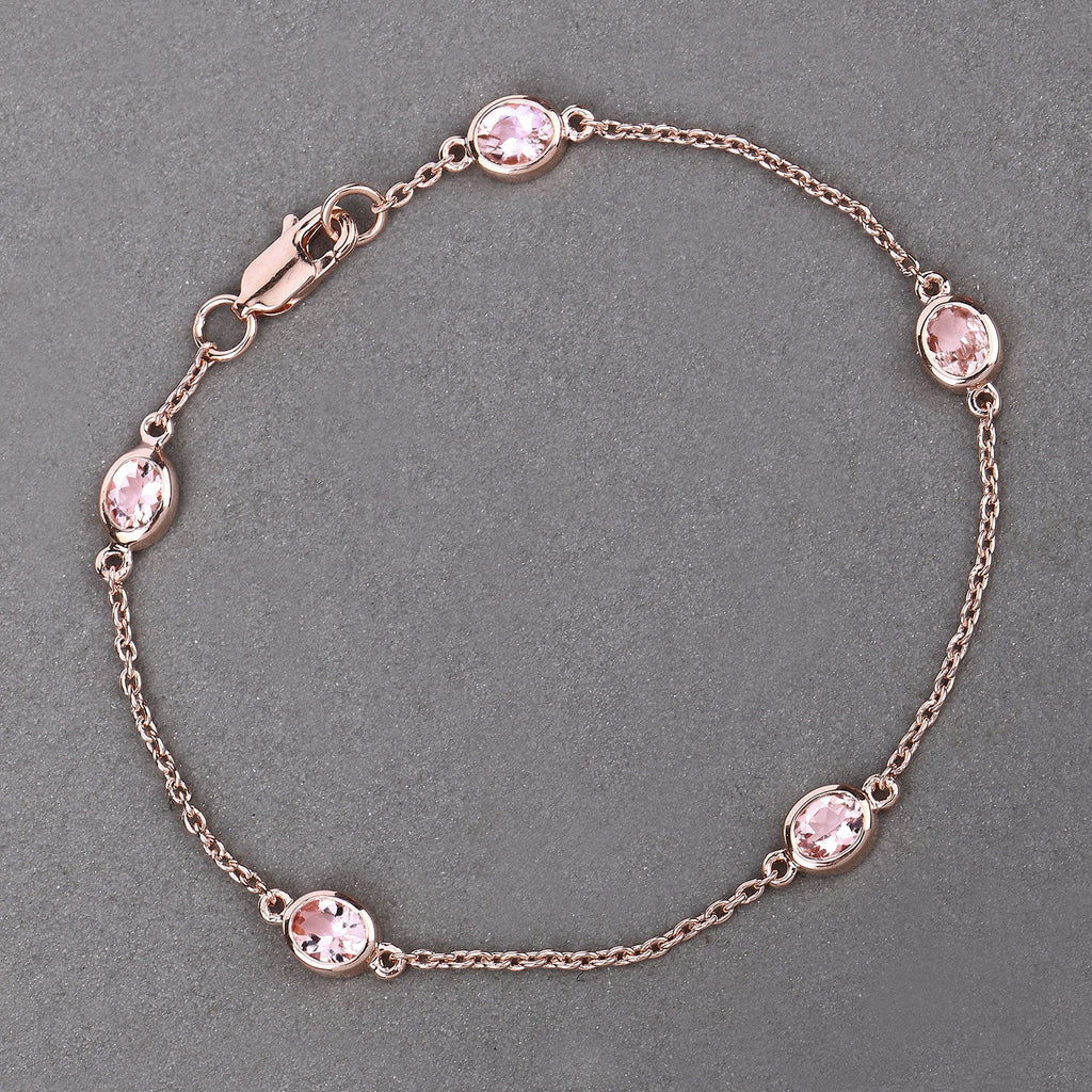 Genuine Morganite By The Yard Bracelet