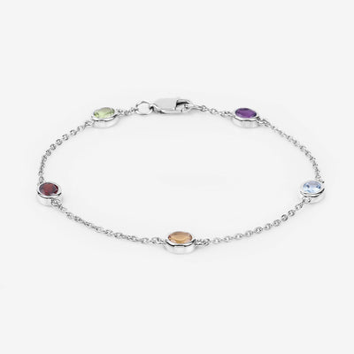 Genuine Multi Stones By The Yard Bracelet