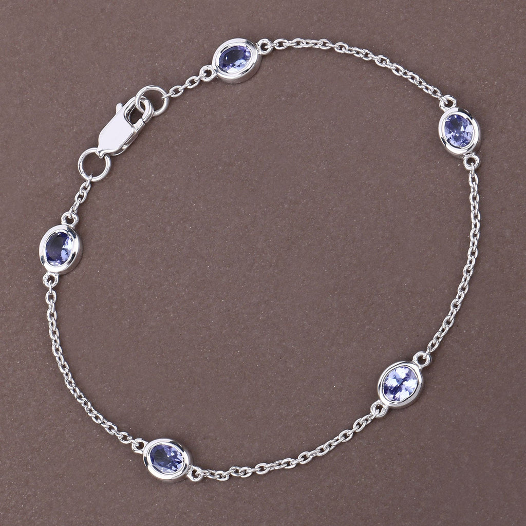 Genuine Purple Tanzanite By The Yard Bracelet