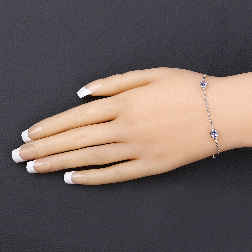 Genuine Purple Tanzanite By The Yard Bracelet