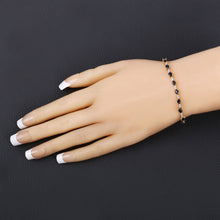 Load image into Gallery viewer, Genuine Blue Sapphire Diamond Bolo Bracelet