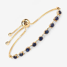 Load image into Gallery viewer, Genuine Blue Sapphire Diamond Bolo Bracelet