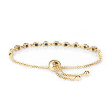 Load image into Gallery viewer, Genuine Blue Sapphire Diamond Bolo Bracelet