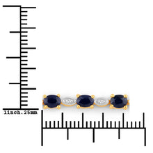 Load image into Gallery viewer, Genuine Blue Sapphire Diamond Bolo Bracelet