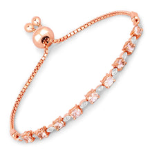 Load image into Gallery viewer, Genuine Morganite and White Diamond Bolo Bracelet