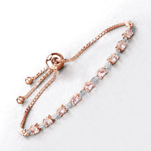 Load image into Gallery viewer, Genuine Morganite and White Diamond Bolo Bracelet